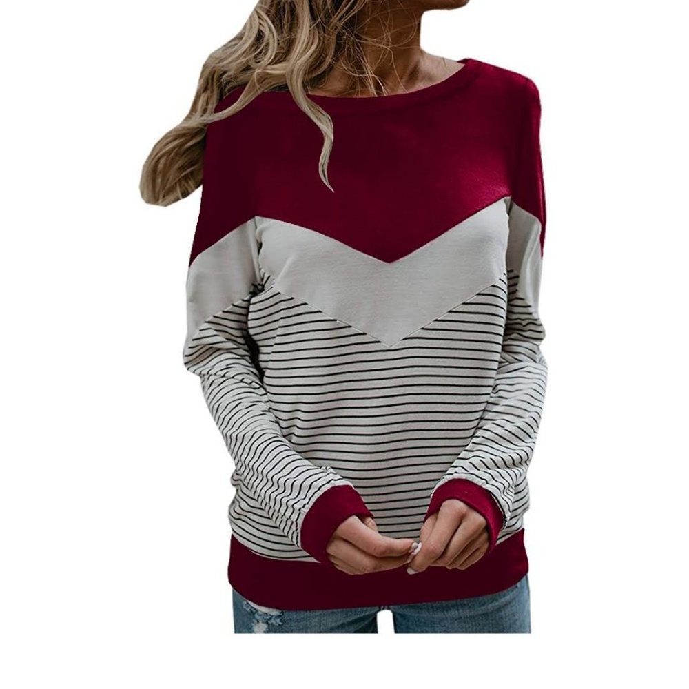SYBIL Chevron Stripe Long Sleeve Top - Picture 1 of 8